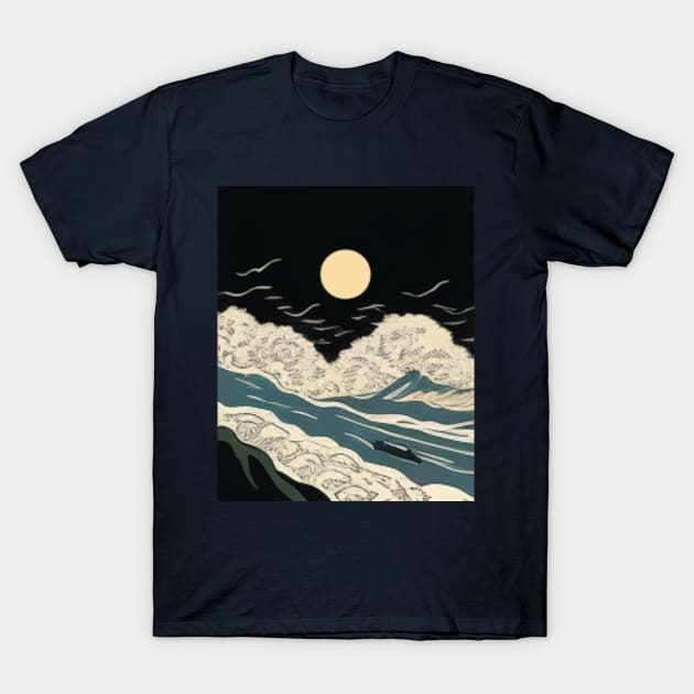 JAPANESE WOODBLOCK PRINT T-Shirt by SHAKIR GAUTAMA 